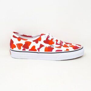 Vans Authentic Valentine Hearts Red White Skate Casual Shoe Sneaker Womens 7.5